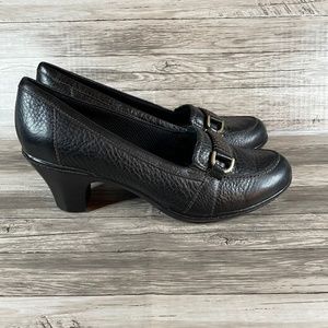 Clarks Black Leather Heels
